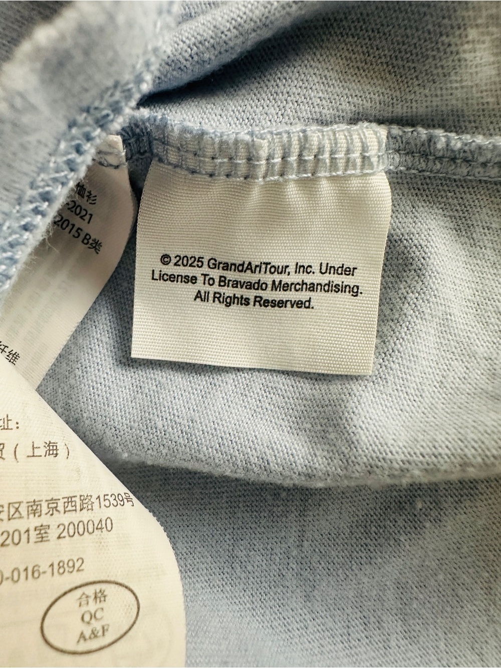 Abercrombie Kids Ariana Grande Graphic Tee 13/14 Oversized Y2K Pop Star Blue - Picture 4 of 8